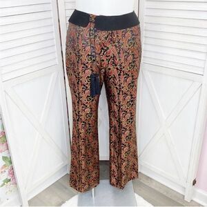 Paisley Pants Platinum Stephen Yearick Brocade Jacquard Baroque Straight Leg 14